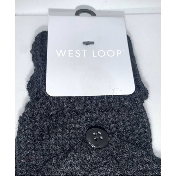 West Loop Classic Black Knit Mittens - Picture 2 of 2